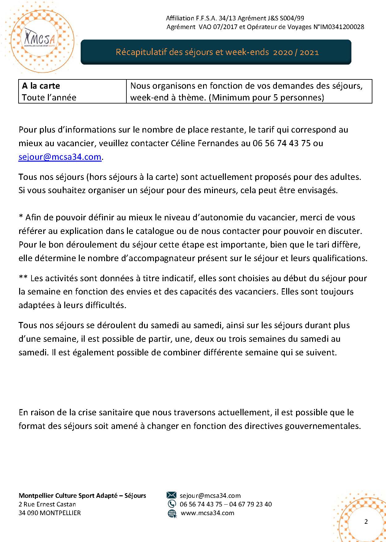 tarifs Page 2
